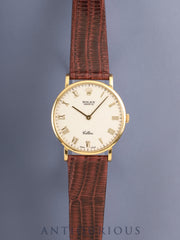Rolex Cellini 5109 Manual winding Cal.1602 750YG Leather strap, genuine pin buckle (750YG), engraved computer dial, 32mm, W serial (1994-1995), overhauled
