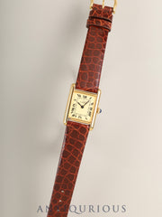 カルティエ マストタンク SM 手巻き Cal.78-1 SV925 革 純正尾錠（GP）アイボリーローマン文字盤（SWISS MADE表記 ）オーバーホール済み