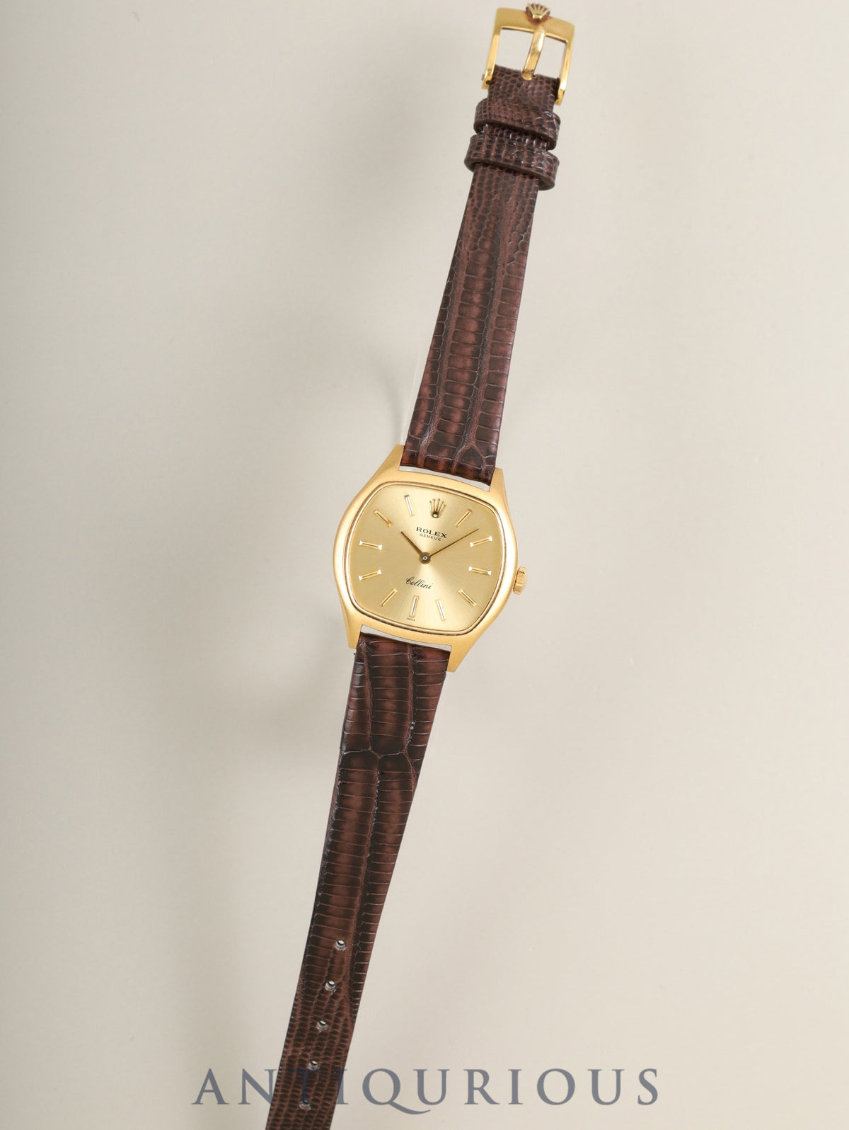 Rolex Cellini 3801 Manual Winding Cal.1600 750YG Leather Original Pin Buckle (GP) Gold Dial 42-serial (1974) Warranty (1978) Booklet Overhauled
