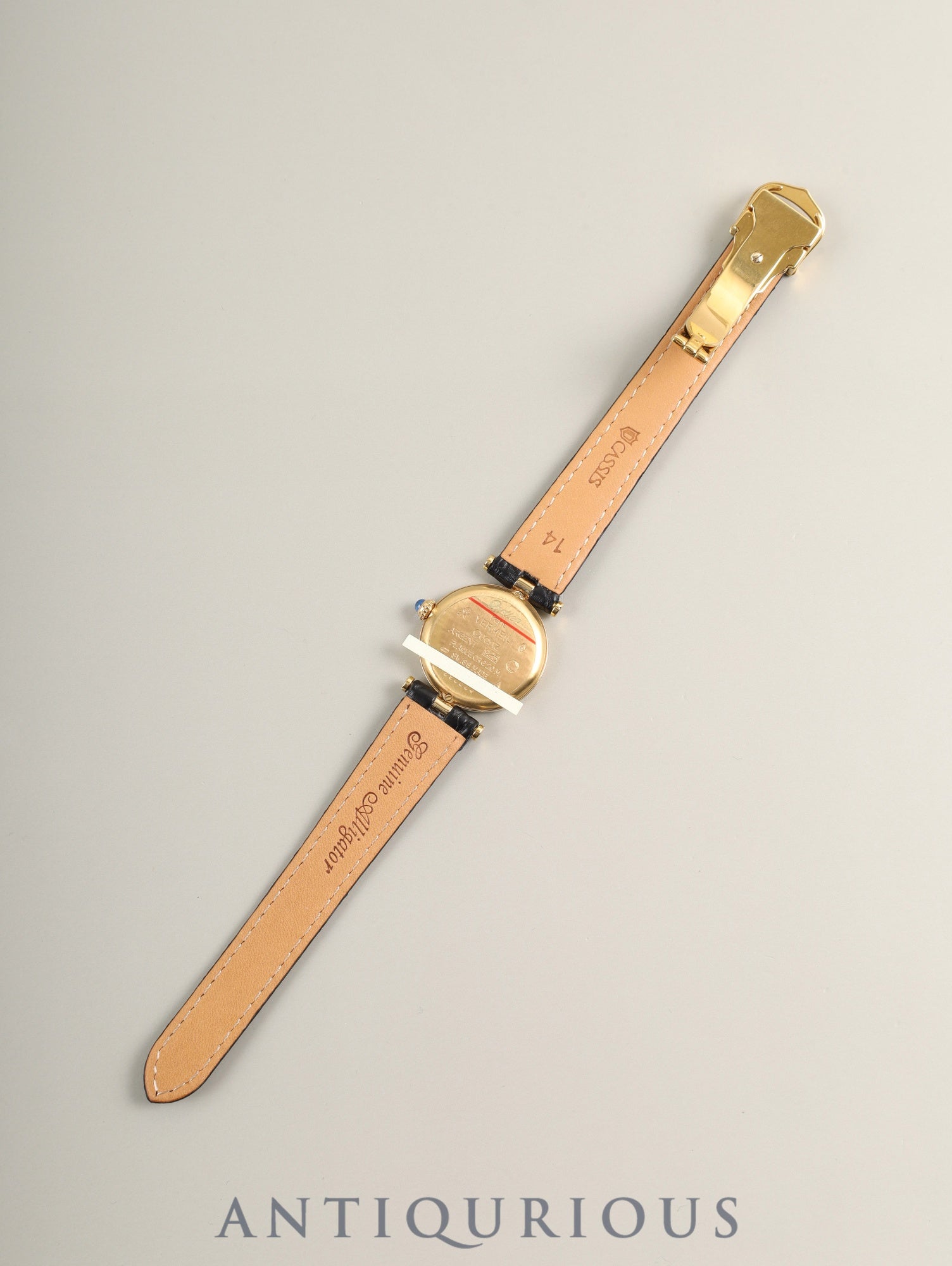 Cartier Must Vendome VLC SM 590004 Quartz Cal.90 SV925 Leather Genuine GP Deployment Buckle Center Gray Roman Dial Box Booklets Warranty (1993) Overhauled