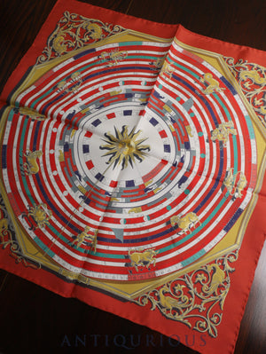 Hermes Scarf Carre 45 ET HORE Astrology SILK 100%