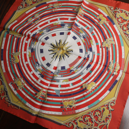 Hermes Scarf Carre 45 ET HORE Astrology SILK 100%