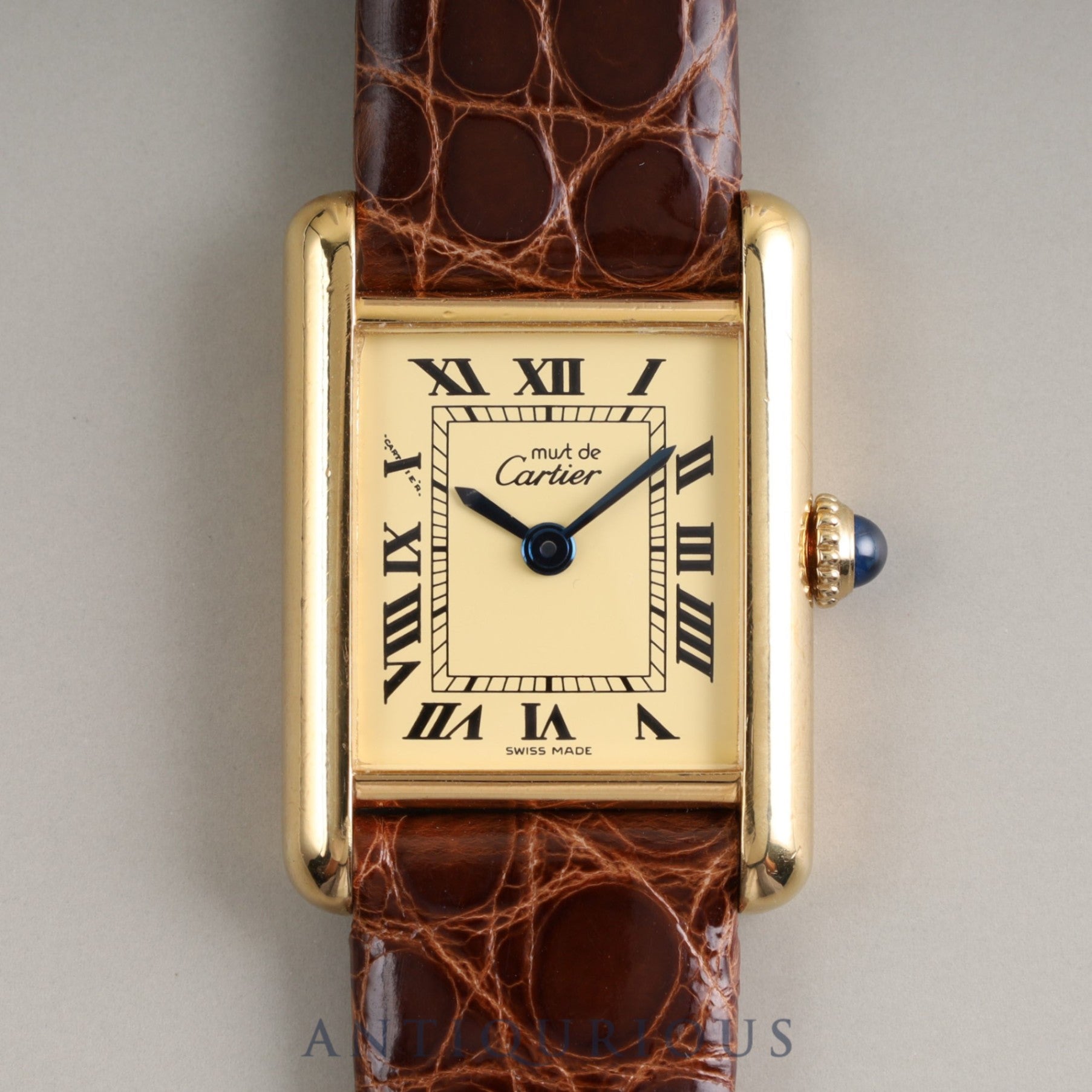 Cartier Must Tank SM Manual Winding 2974213 Ivory Roman Dial International Permanent Warranty Cartier Boutique Complete Service