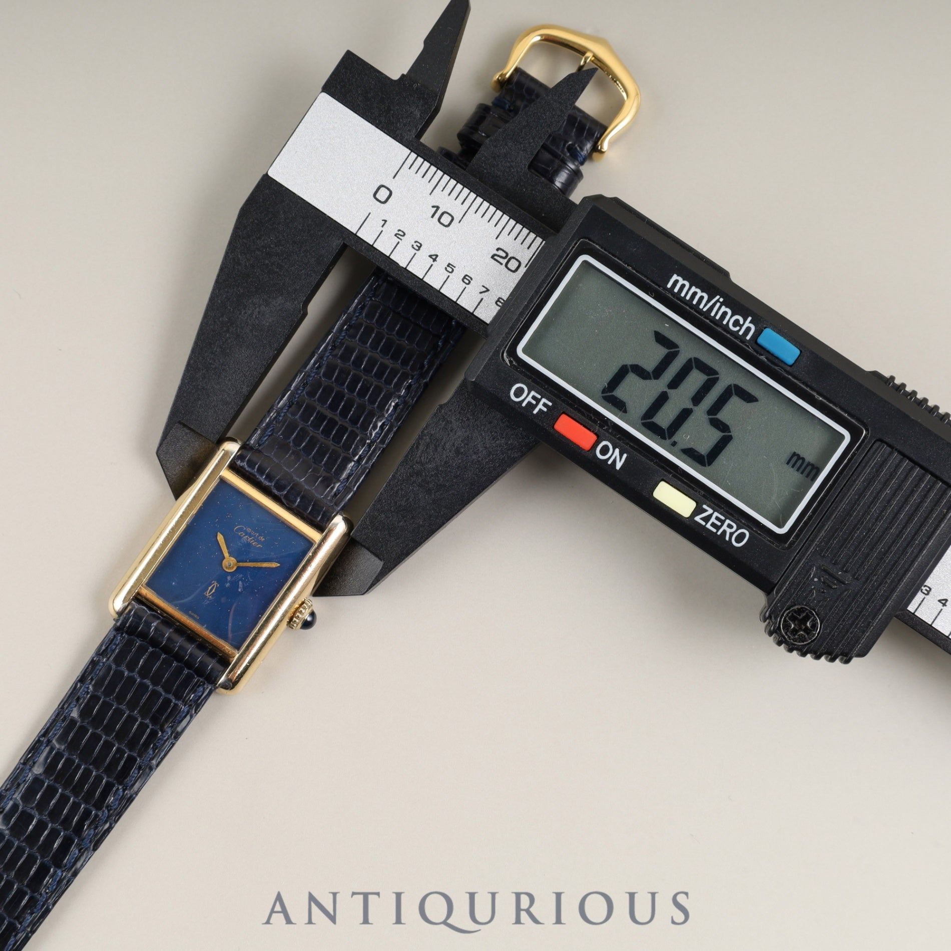 カルティエ マストタンク SM 手巻き SV925 革 純正尾錠（GP）ラピスラズリ文字盤 箱 冊子 保証書（1981年） オーバーホール済み