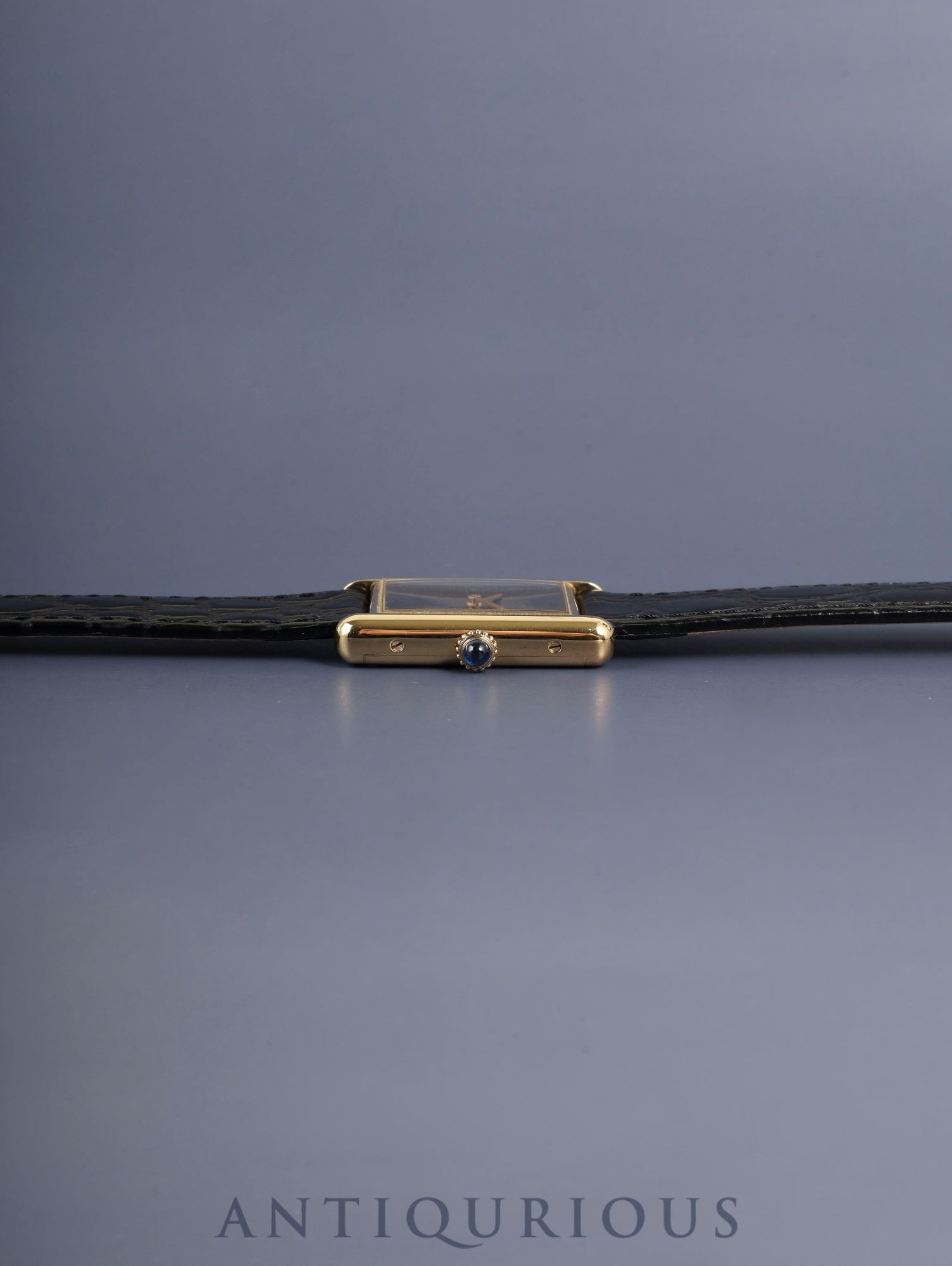 カルティエ マストタンク LM 6 手巻き Cal.78-1 SV925 革 純正ピンバックル（GP）オニキス文字盤（SWISS表記）純正レザーベルト付き オーバーホール済み
