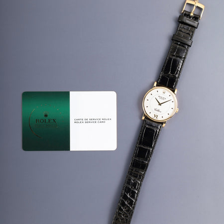 Rolex Cellini 5115/8 Manual Winding Cal.1602 18K 750YG Original Leather Strap Original Pin Buckle (750YG) Ivory Dial (SWISS MADE) A-serial (1998-1999) International Service Guarantee Card Overhauled