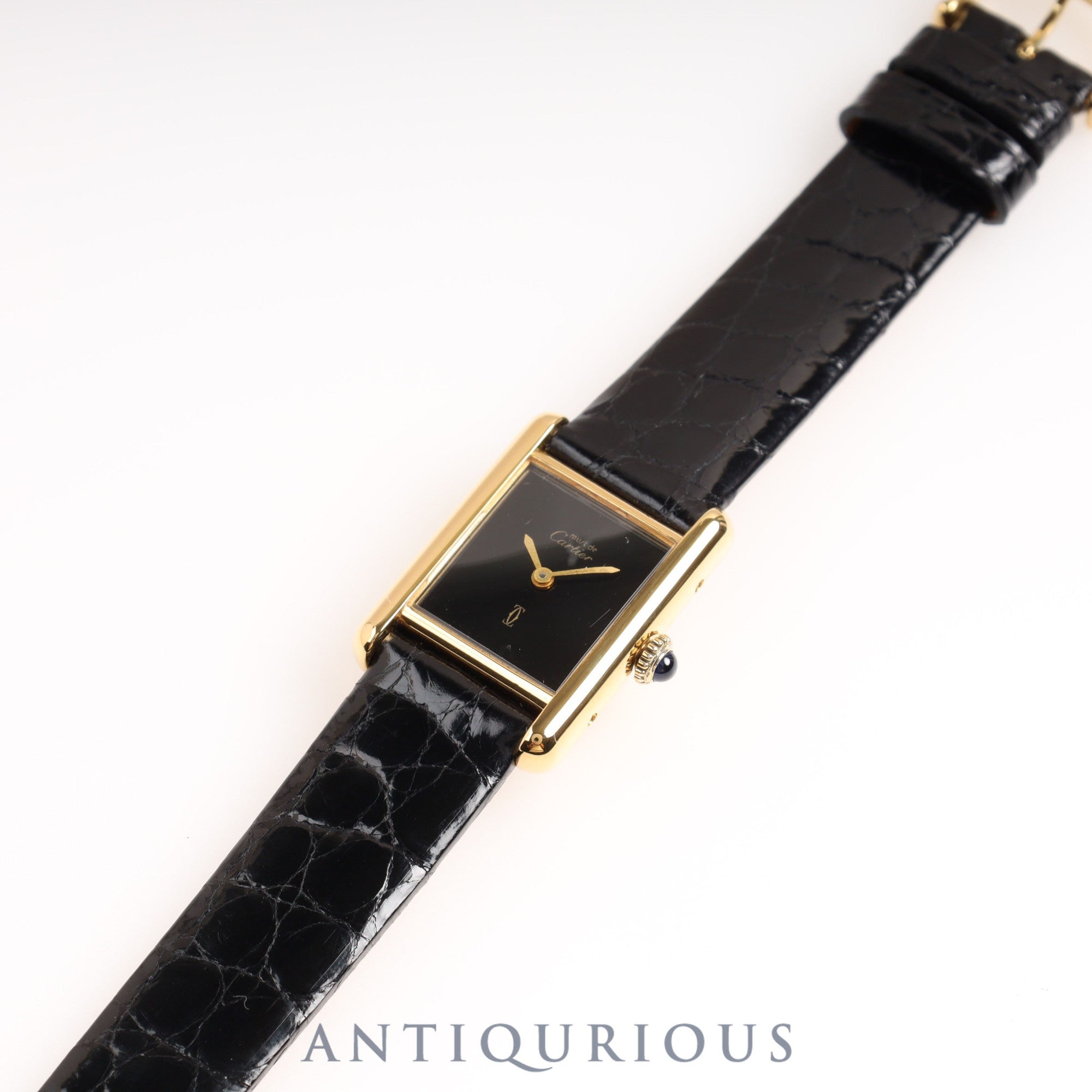 Cartier Must Tank SM Manual Winding Black Onyx Dial