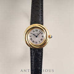 カルティエ マストトリニティ W1010644 / 2735 クォーツ Cal.157.06 SV925 革 純正Dバックル（GP） シルバーローマン文字盤 箱 冊子 保証書（1998年）オーバーホール済み