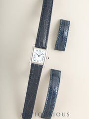 Cartier Must Tank SM 1614 Quartz Cal. 057 SV925 Leather Genuine D-buckle (SS) White Roman Dial (SWISS marking) with Genuine Leather Strap Overhauled