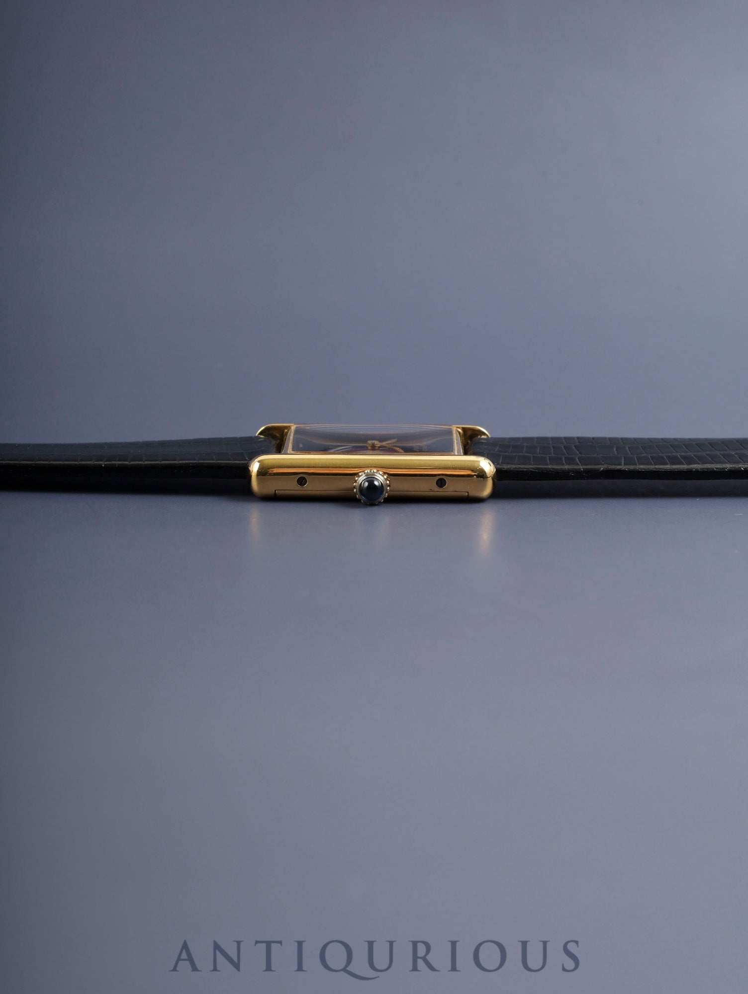 カルティエ マストタンク LM 手巻き Cal.78-1 SV925 革 純正ピンバックル（GP）オニキス文字盤（SWISS表記）オーバーホール済み 新品仕上げ済み