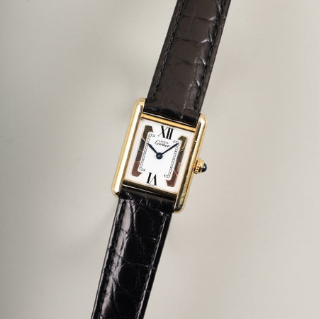 カルティエ マストタンク SM 1613 クォーツ Cal.057 SV925 革 純正Dバックル （GP）サイドトリニティ文字盤 1996年頃～1998年頃 オーバーホール済み