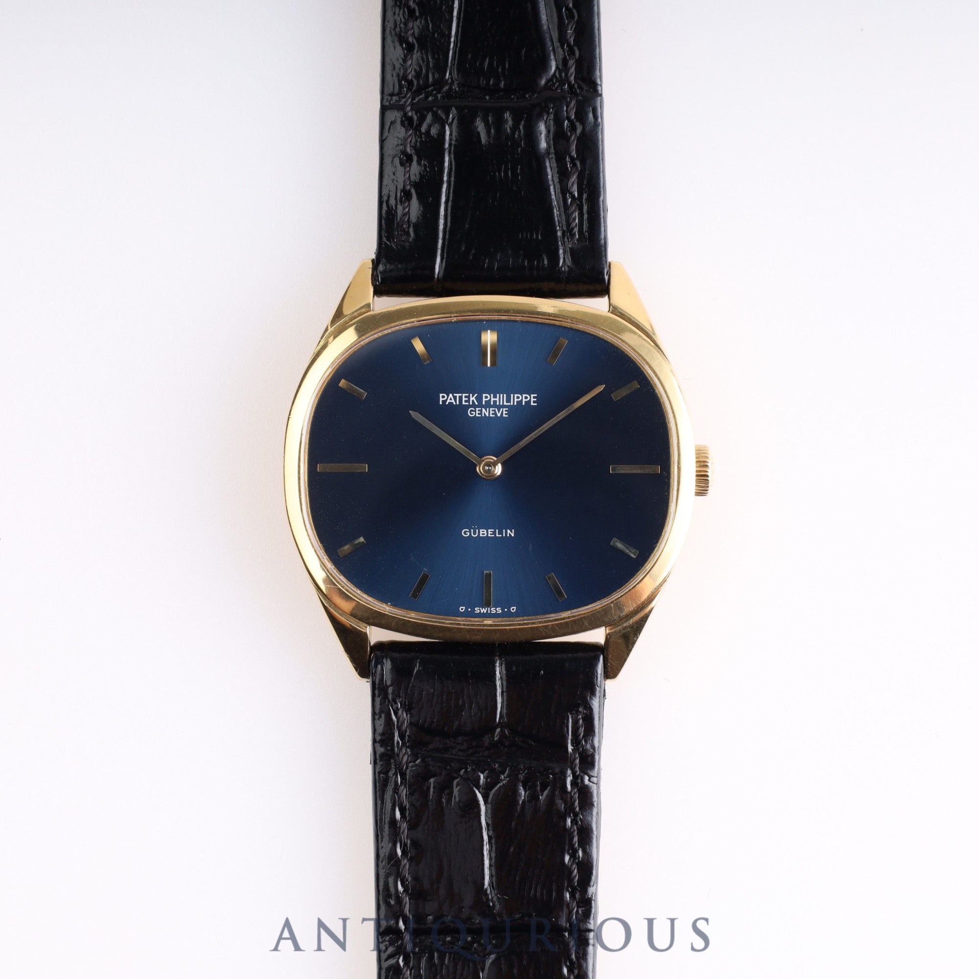 PATEK・PHILIPPE GOLDEN ELLIPSE 3545J GUBELIN Double name Manual winding Cal.23-300PM YG Leather Blue Dial Paper box