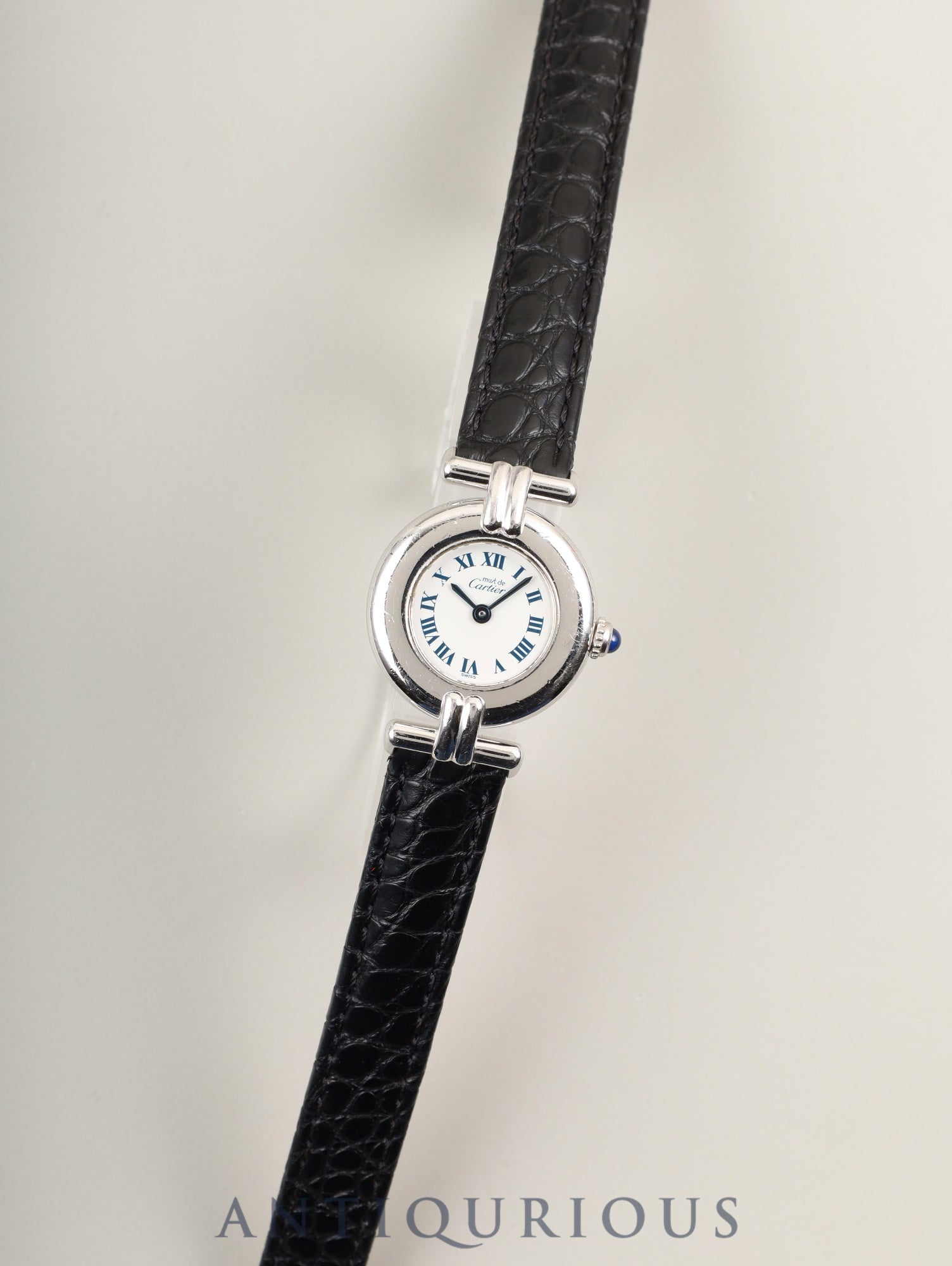カルティエ マストコリゼ 1903 クォーツ Cal.690 SV925 革 純正Dバックル（SS） ホワイトローマン文字盤 オーバーホール済み