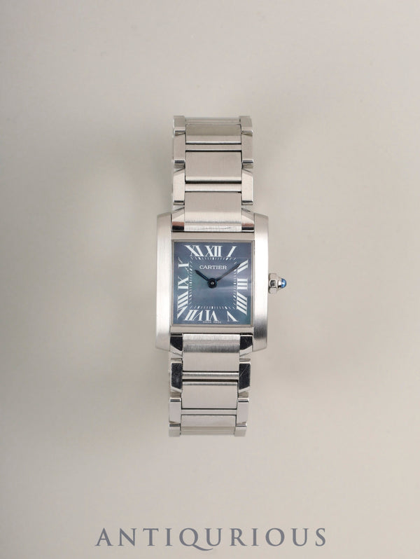 Cartier Tank Française SM W51034Q3 / 2384 Quartz Cal.057 Stainless Steel Blue Shell Dial Overhauled