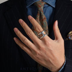 エルメス リング オスモズ GM SV925 #58 17.5号 箱 保証書（2024年）23年刻