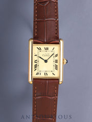 カルティエ マストタンク LM 590005 クォーツ Cal.90 SV925 革 純正Dバックル（GP）アイボリーローマン文字盤（SWISS表記） オーバーホール済み