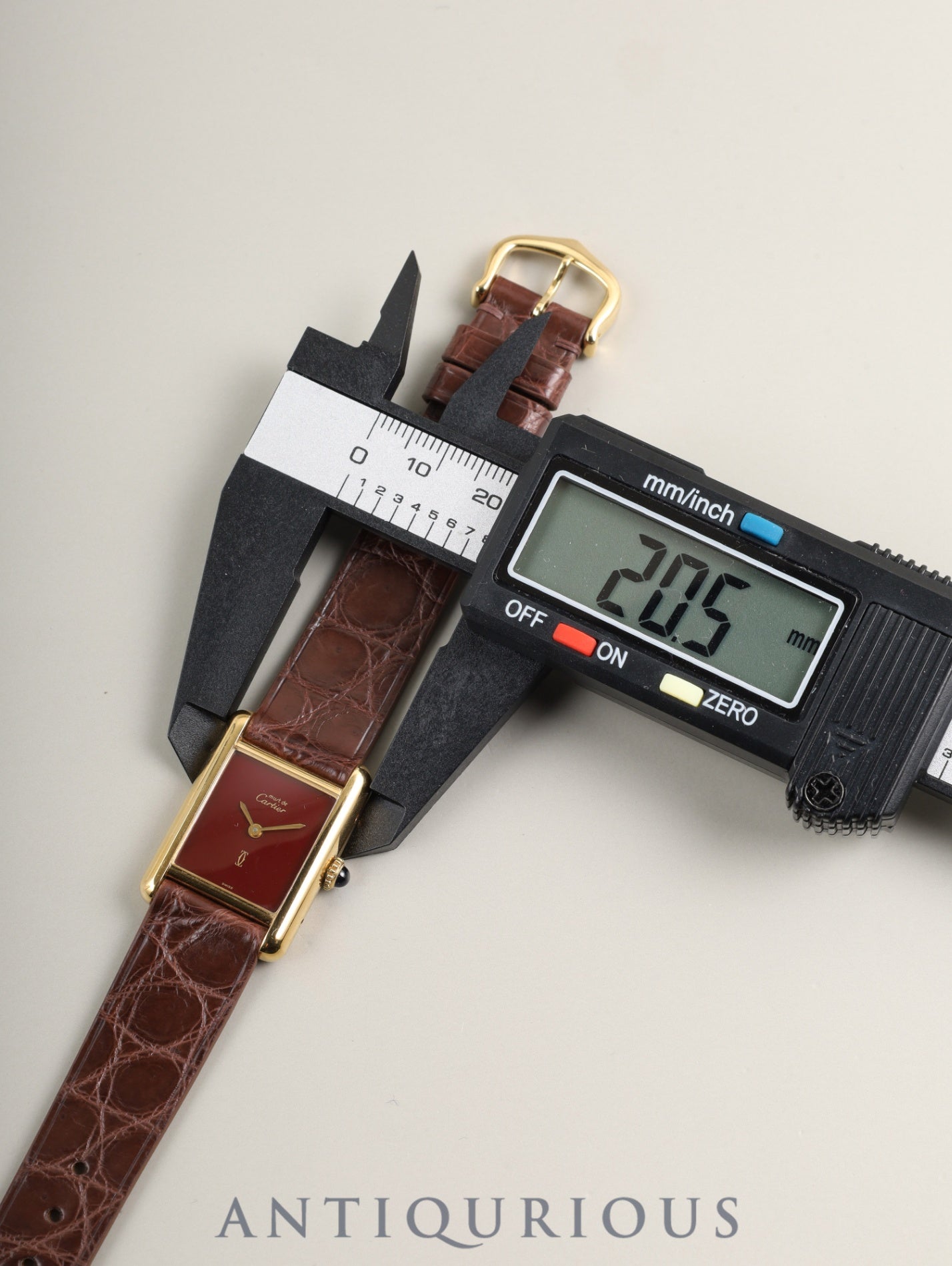 Cartier Must Tank SM Manual Winding Caliber 78-1 SV925 Leather Genuine Buckle (GP) Garnet Dial Bordeaux Dial (SWISS Marking) Box Booklet Genuine Leather Strap Warranty (1982) Overhauled