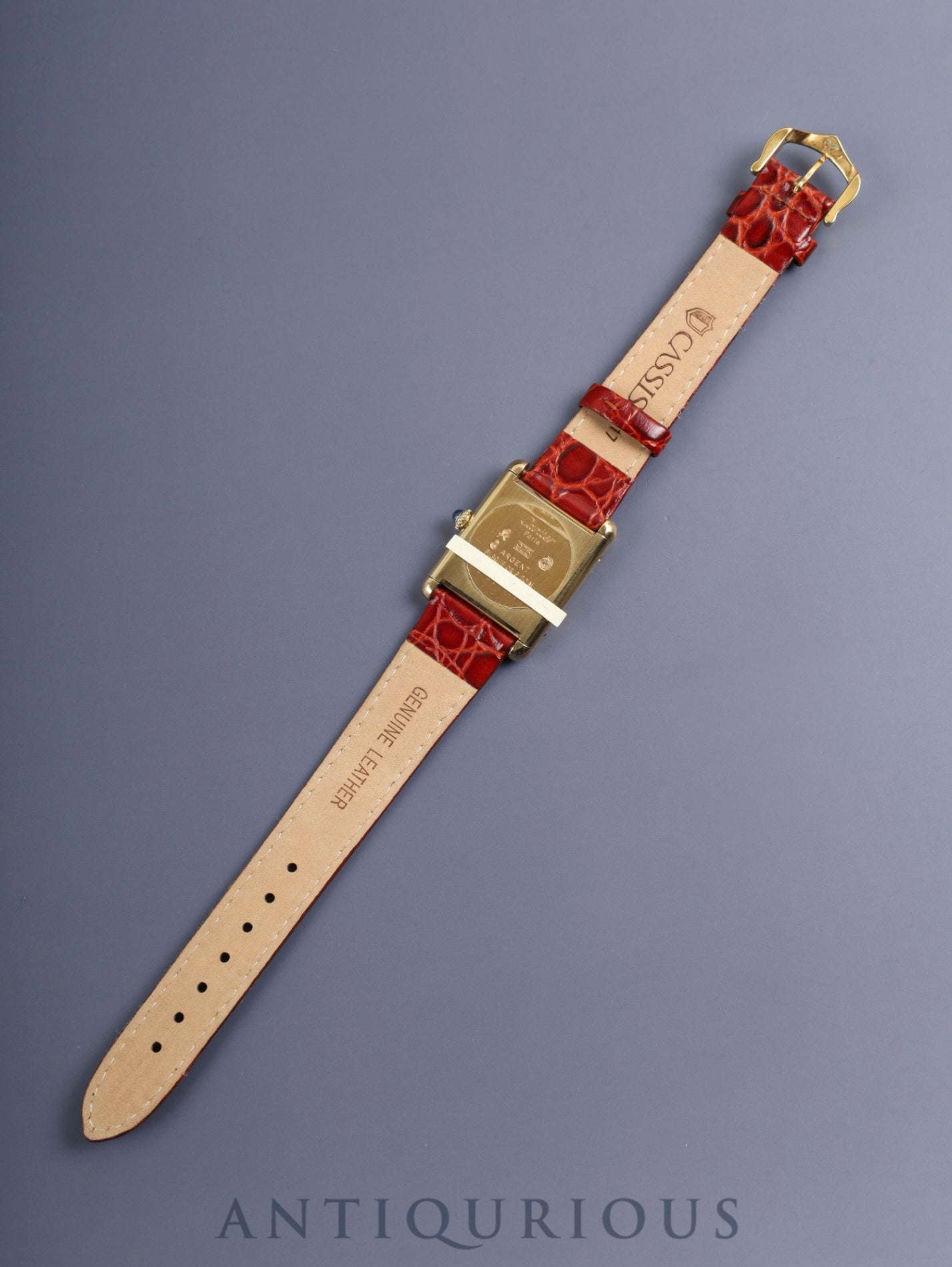 カルティエ マストタンク LM 手巻き Cal.78-1 SV925 革 純正ピンバックル（GP）ガーネットダイアル ボルドー文字盤（SWISS表記）オーバーホール済み