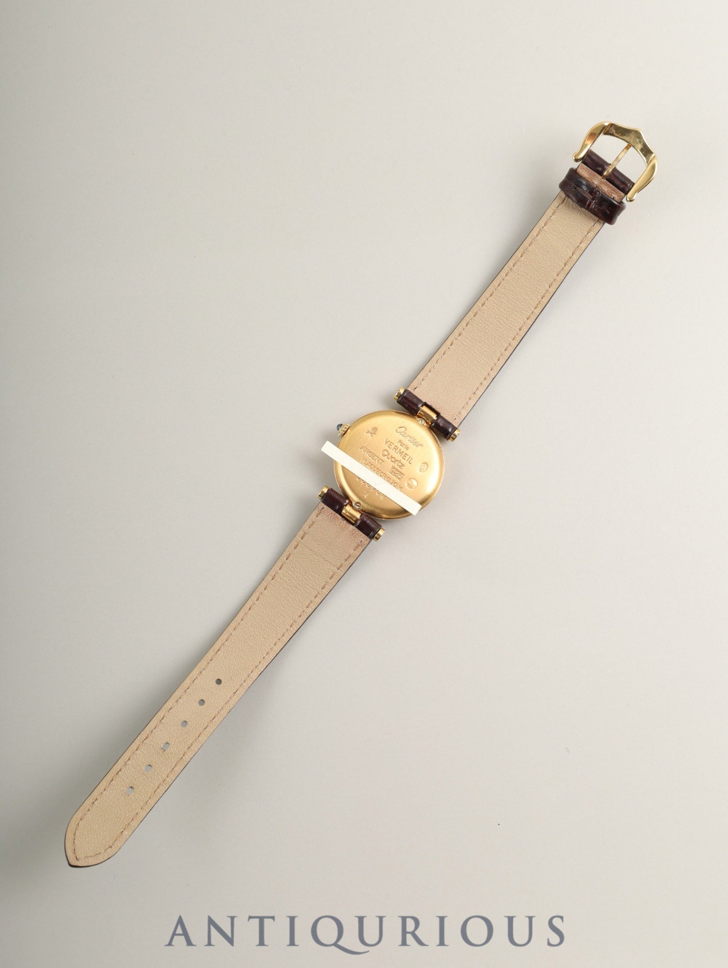 カルティエ  マスト ヴァンドーム VLC SM 18 クォーツ Cal.81 SV925 革 純正ピンバックル（GP）アイボリーローマン文字盤 24mm 箱 冊子 保証書（1990年）オーバーホール済み