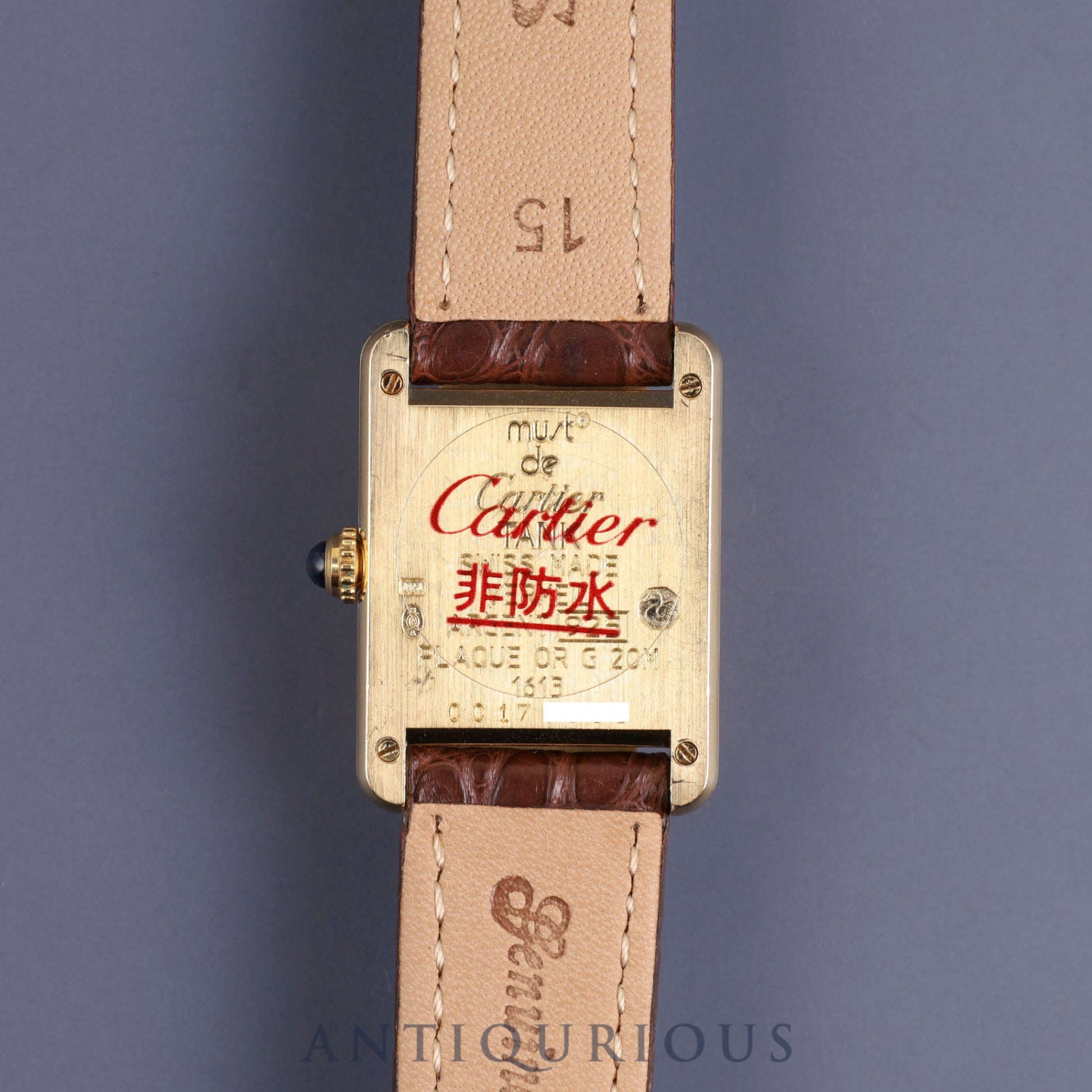 Cartier Must Tank SM W1003153/1613 Quartz SV925 Leather Genuine buckle (GP) Ivory Roman dial Warranty (1996) Box Complete service (full maintenance) completed at Cartier boutique