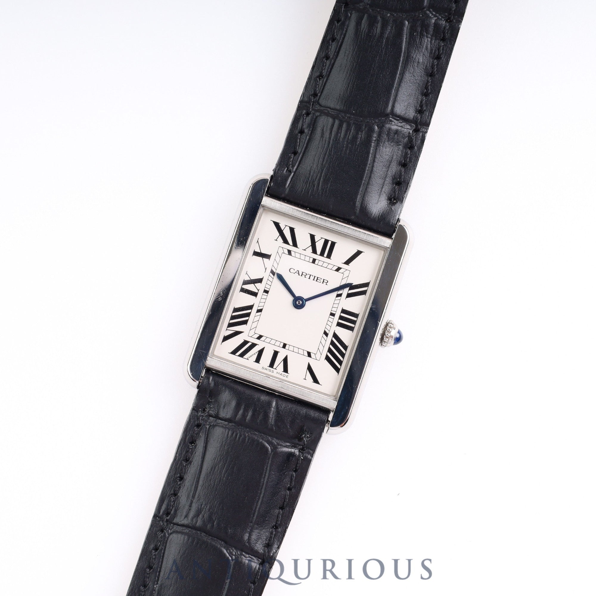 Cartier Tank Solo LM QZ W5200003 / 3169 Silver Dial Stainless Steel Leather Box Warranty Card