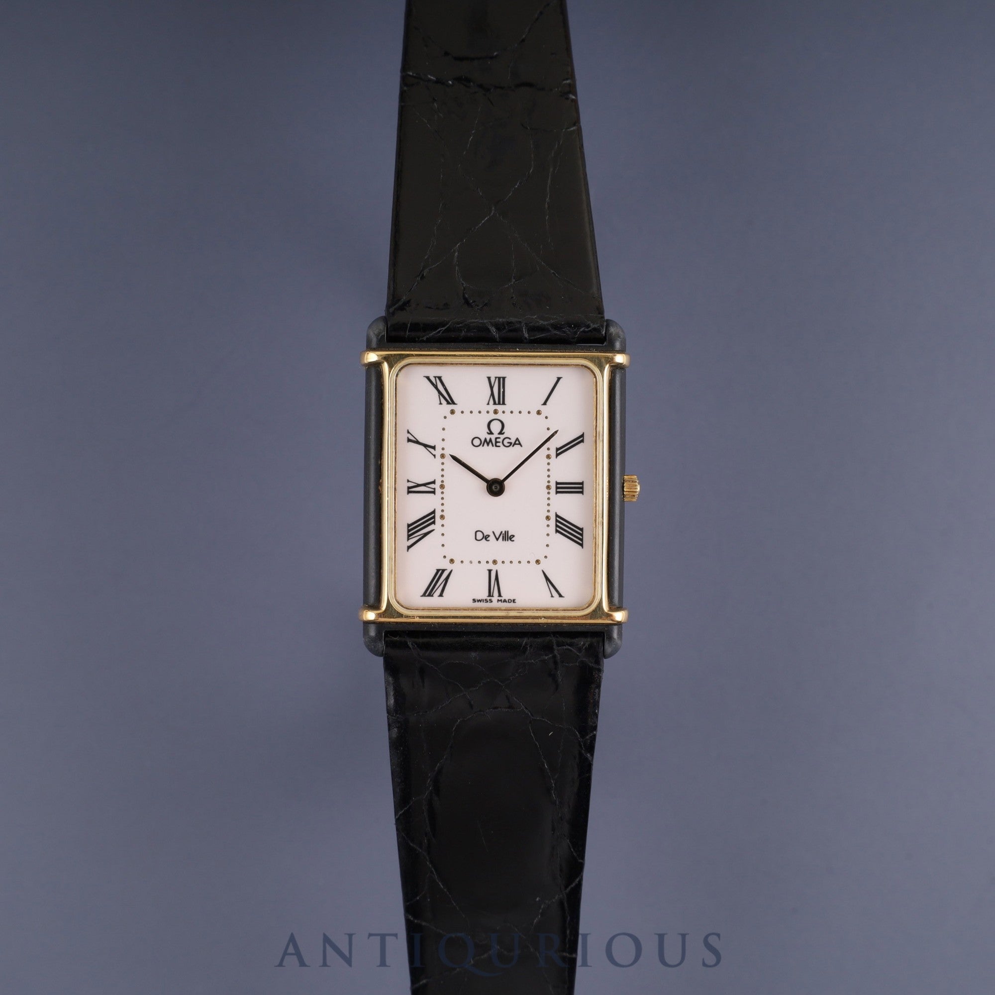 Omega De Ville Auteuil 191.0221 Quartz Cal.1450 GP Leather Strap with Genuine Buckle (GP) White Dial Box and Genuine Strap Overhauled