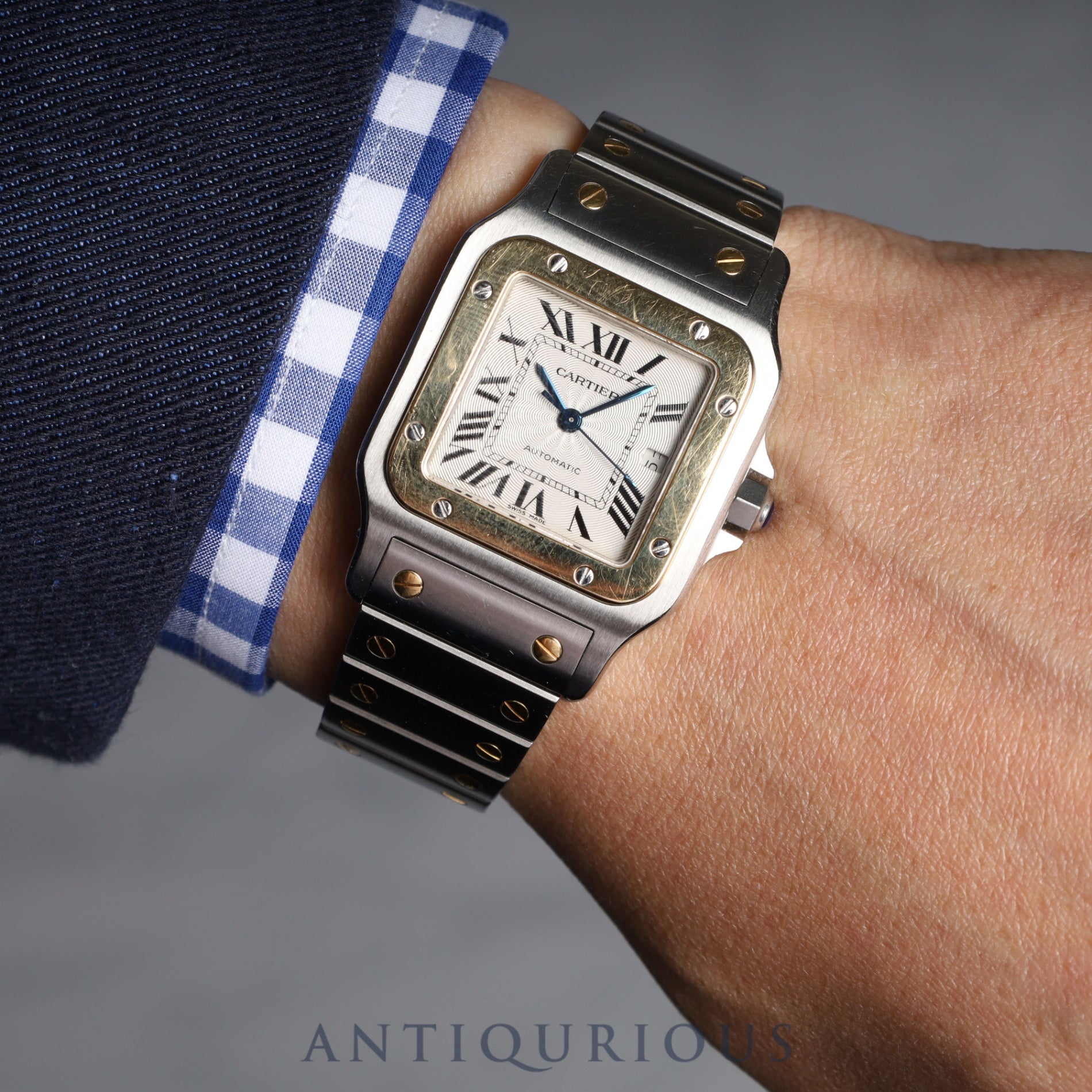 Cartier Santos Galbee LM W20058C4 2319 Automatic SS/YG SS/YG Silver guilloche dial