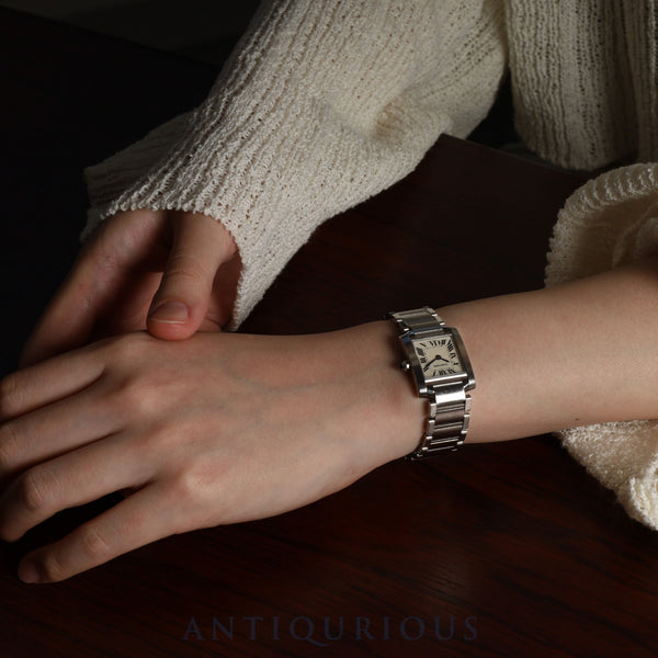 Cartier Tank Francaise SM W51008Q3 / 2384 Quartz Cal.057 SS SS White Roman Dial Box Booklet Warranty (2008) Overhauled