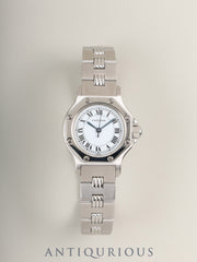 Cartier Santos Octagon SM 0906 Automatic Caliber ETA2670 Stainless Steel White Roman Dial Overhauled