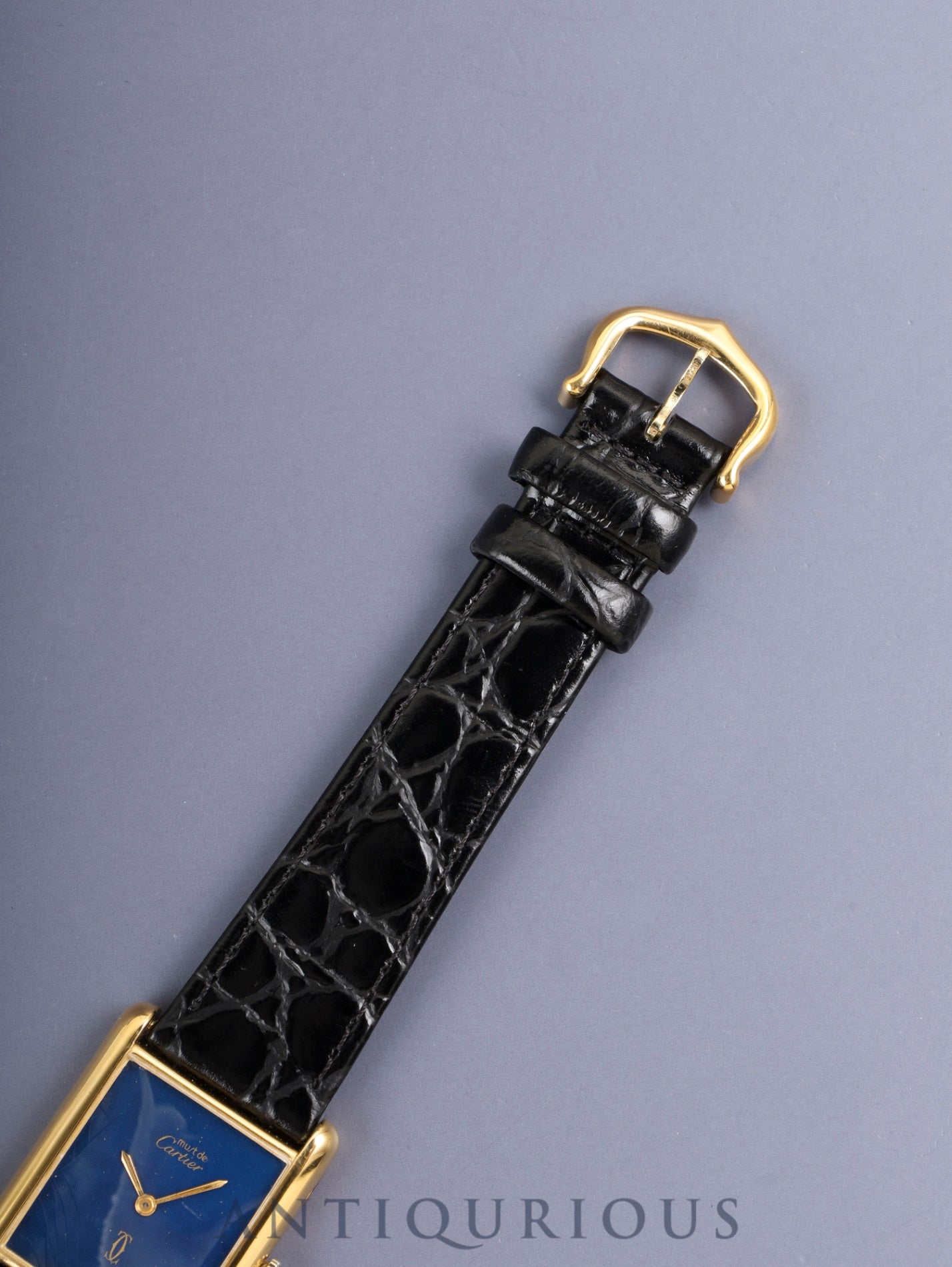カルティエ マストタンク LM 6 手巻き Cal.78-1 SV925 革 純正ピンバックル（GP）ラピスラズリ文字盤（SWISS表記）オーバーホール済み 新品仕上げ済み