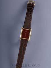 Cartier Must Tank LM 6 81006 Quartz Cal.690 SV925 Leather Genuine Pin Buckle (GP) Garnet Dial Bordeaux Dial (SWISS marking) Overhauled