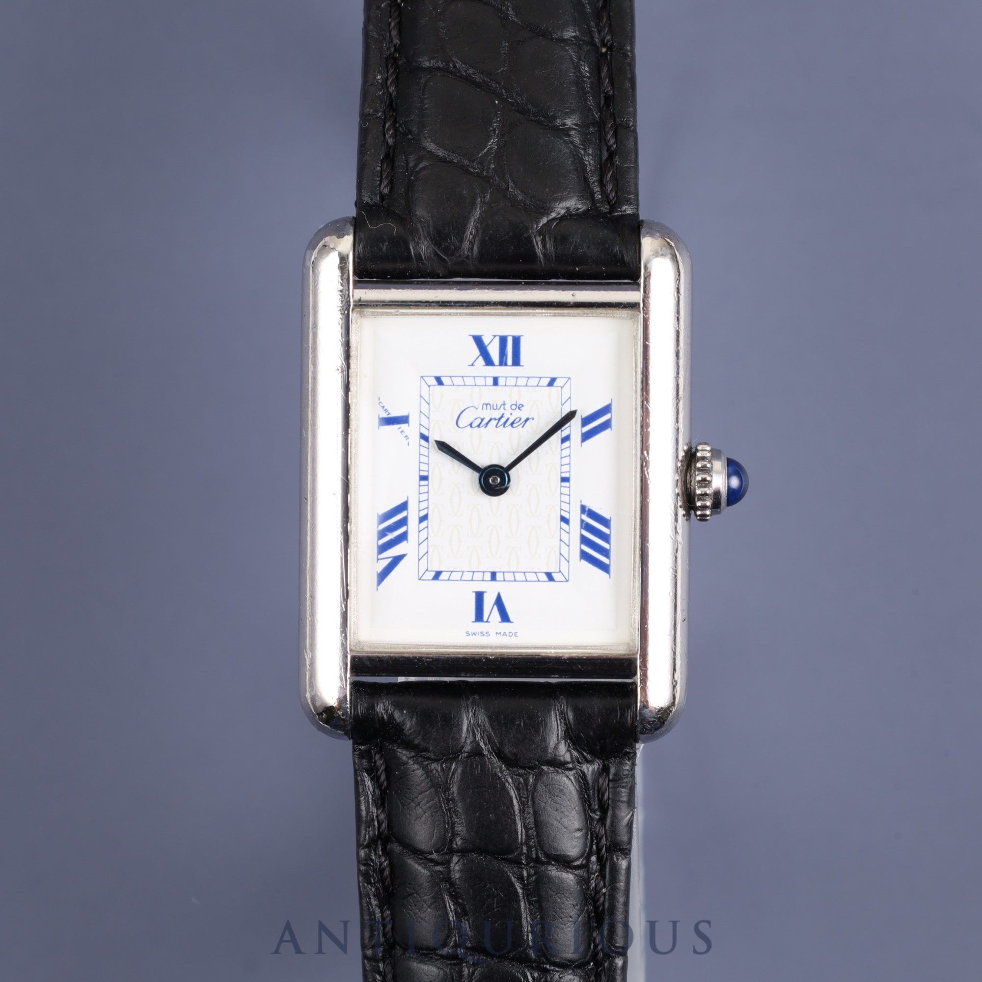 CARTIER カルティエ MUST TANK MM マストタンク MM W1014054 / 2416 クォーツ Cal.057 SV925 革 純正Dバックル（SS） 飛びローマン文字盤1990年頃～2004年頃 オーバーホール済み