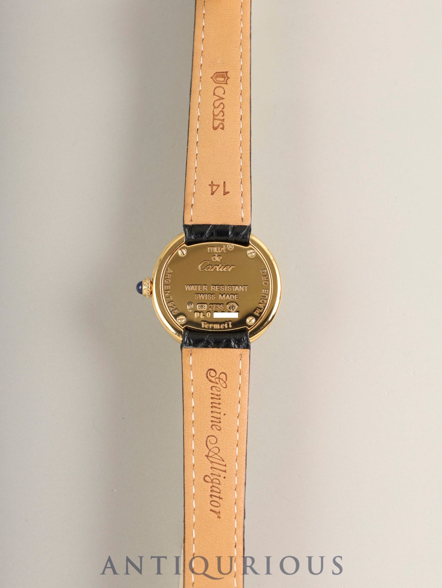 カルティエ マストトリニティ W1010844 / 2735 クォーツ Cal.157 SV925 革 純正Dバックル（GP）ホワイト飛びアラビア文字盤 オーバーホール済み