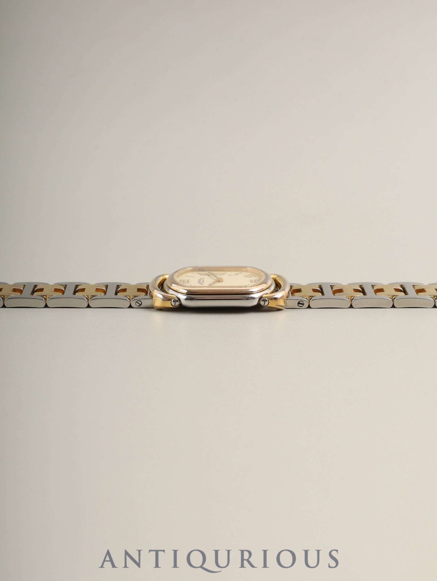 エルメス ラリー RA1.240 クォーツ Cal.976.001 SS/GP SS/GP ホワイト文字盤 オーバーホール済み