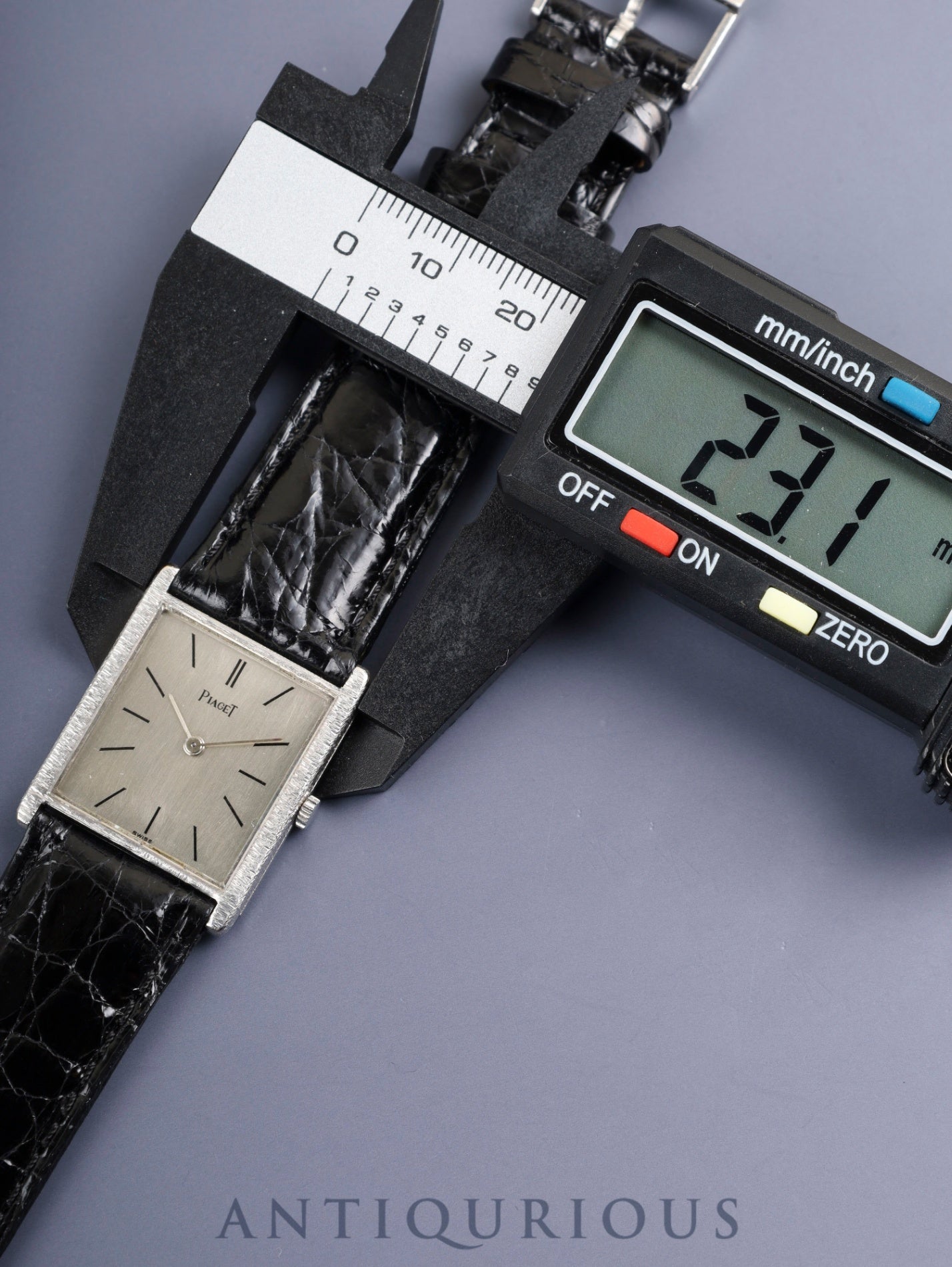 Piaget Rectangular 9294 Manual Winding Cal.9P 750WG Leather Original Pin Buckle (Pm850) Silver Dial Overhauled