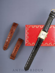 カルティエ マストタンク LM 590005 クォーツ SV925 革 純正ピンバックル（GP）ストレートローマン文字盤（SWISS表記） 箱 カルティエブティックにてコンプリートサービス（フルメンテナンス）済み 新品仕上げ済み