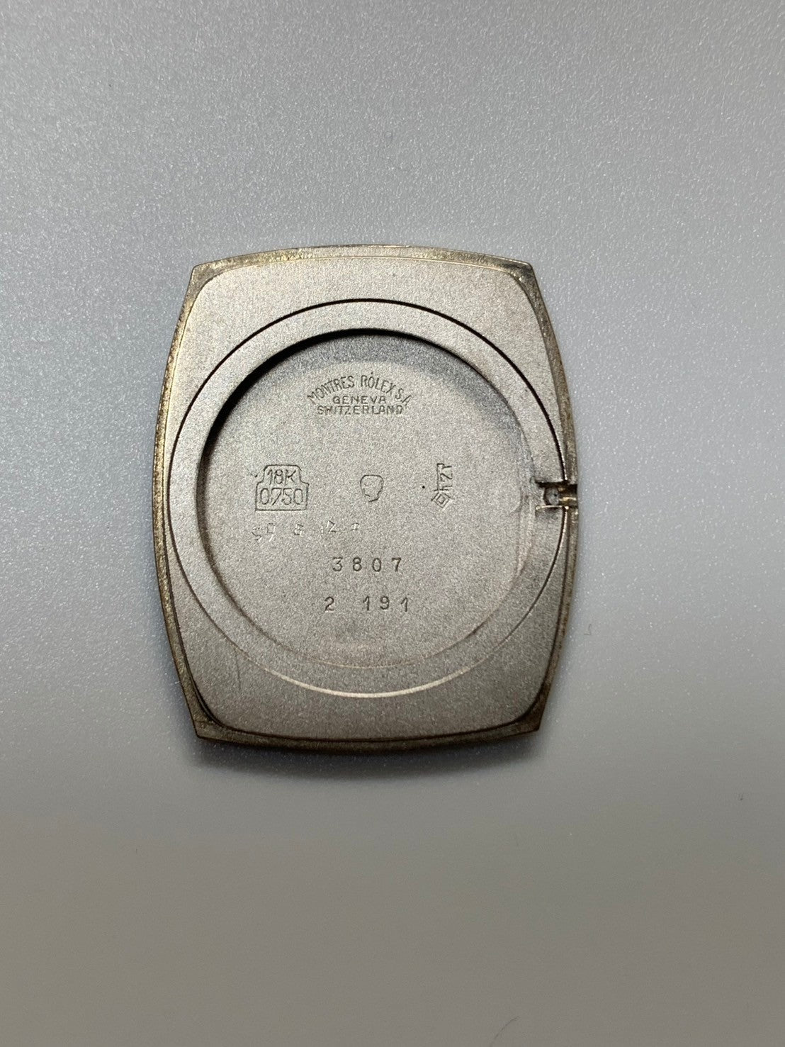 ロレックス チェリーニ 3807 手巻き Cal.1600 18K 750WG 革 純正ピンバックル（SS）グレーグラデーション文字盤 31番（1970年）オーバーホール済み