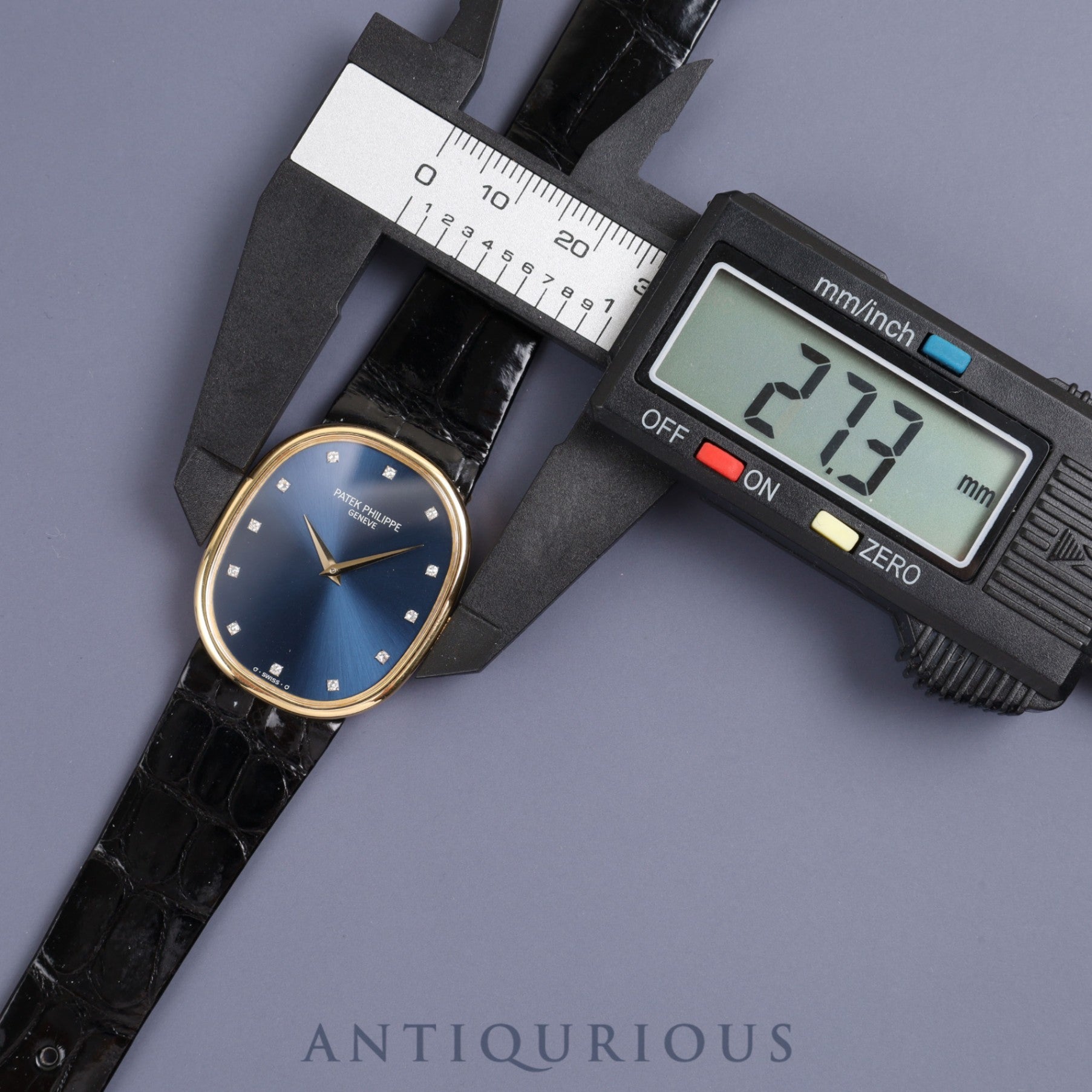 Patek Philippe Golden Ellipse 3848J-062 Manual winding Cal.215 750YG Genuine leather strap Genuine buckle (750) Diamond 12P Blue dial Box Archive (1991)