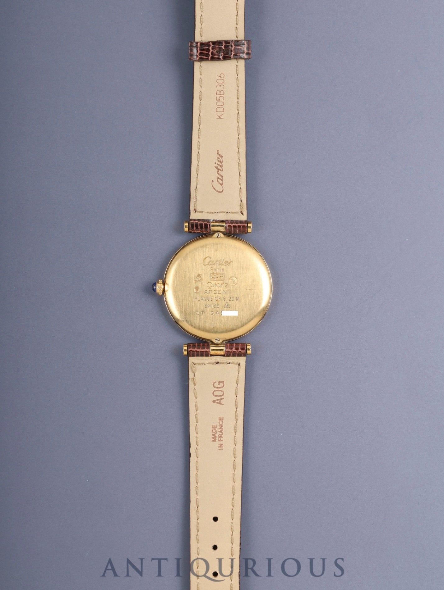 カルティエ マスト ヴァンドーム VLC LM 17 クォーツ Cal.690 SV925 純正革ベルト 純正尾錠（GP）マホガニーローマン文字盤 オーバーホール済み