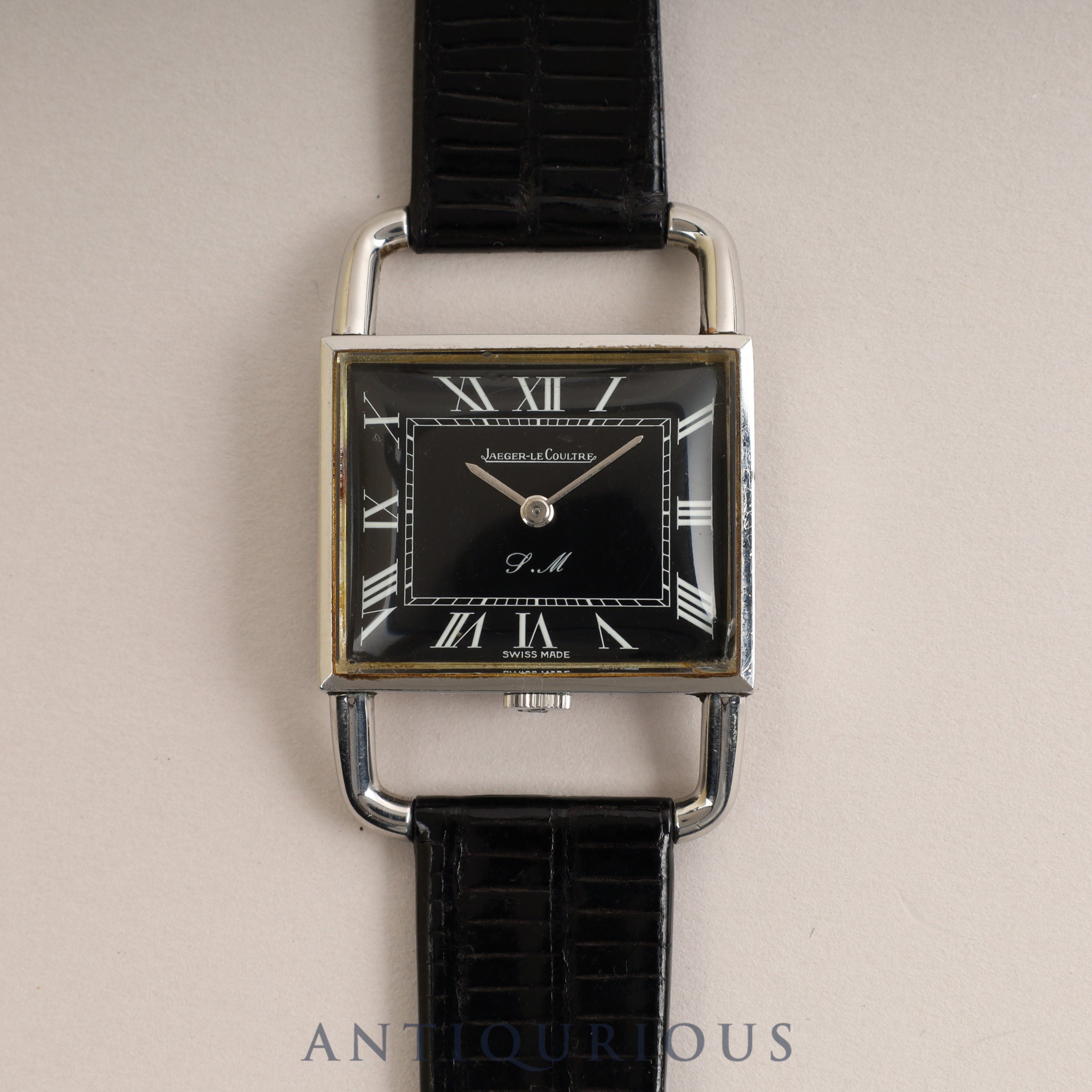 Jaeger-LeCoultre Driver's Watch Etrier 9041.42 Manual Winding Cal.818/3 SS Leather Black Roman Dial