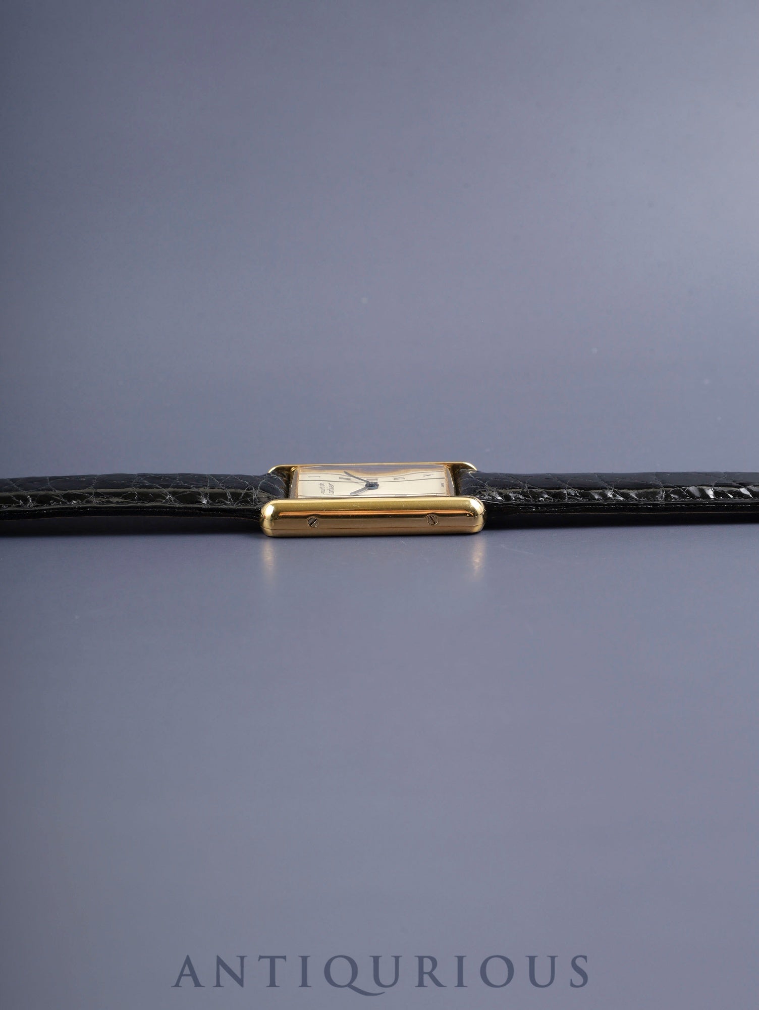 カルティエ マストタンク LM 590005 クォーツ SV925 革 純正ピンバックル（GP）ストレートローマン文字盤（SWISS表記） 箱 カルティエブティックにてコンプリートサービス（フルメンテナンス）済み 新品仕上げ済み