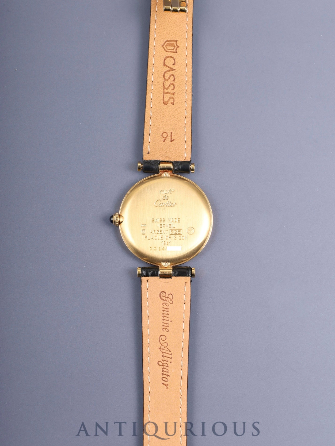 カルティエ マスト ヴァンドーム VLC LM W1009754 / 1861 クォーツ Cal.90 SV925 革 純正Dバックル（GP）飛びアラビア文字盤 箱 オーバーホール済み