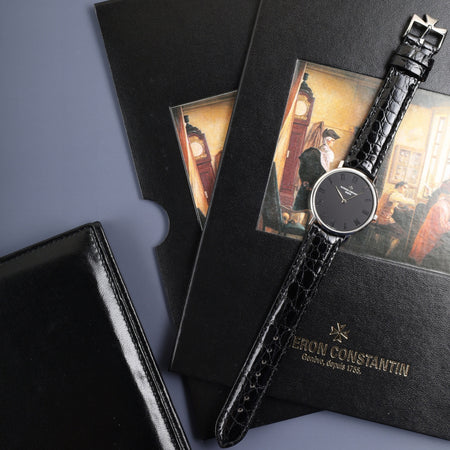 ヴァシュロン・コンスタンタン エッセンシャルフラット 31160/000G-8996 手巻き Cal.1132.2 750WG 革 純正尾錠（750WG）ブラックローマン文字盤 箱 保証書（2002年） 手帳  オーバーホール