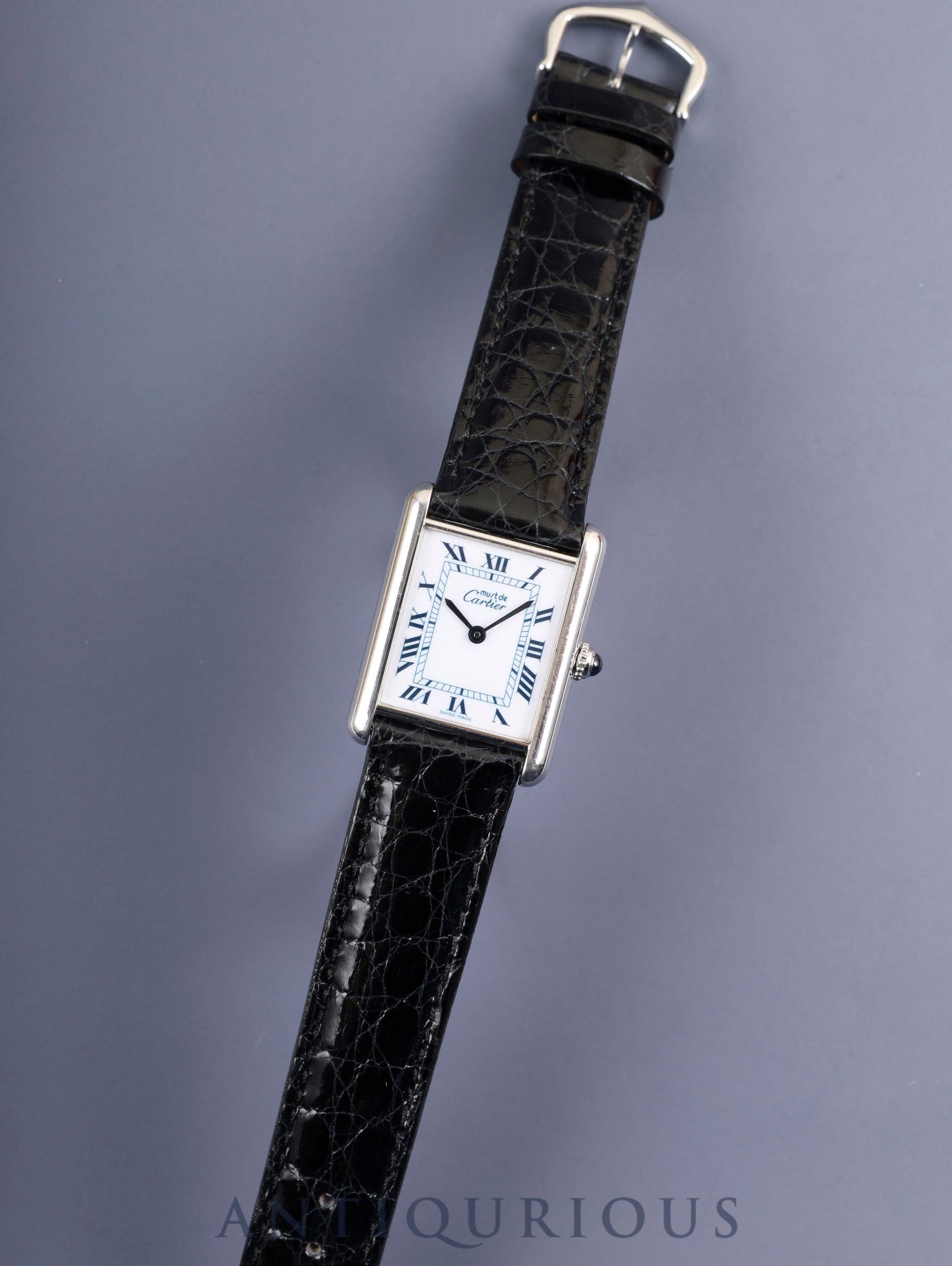 カルティエ マストタンク LM 690005 クォーツ SV925 革 純正尾錠（SS）ホワイトローマン文字盤（SWISS MADE表記） 箱 冊子 カルティエブティックにてコンプリートサービス済み