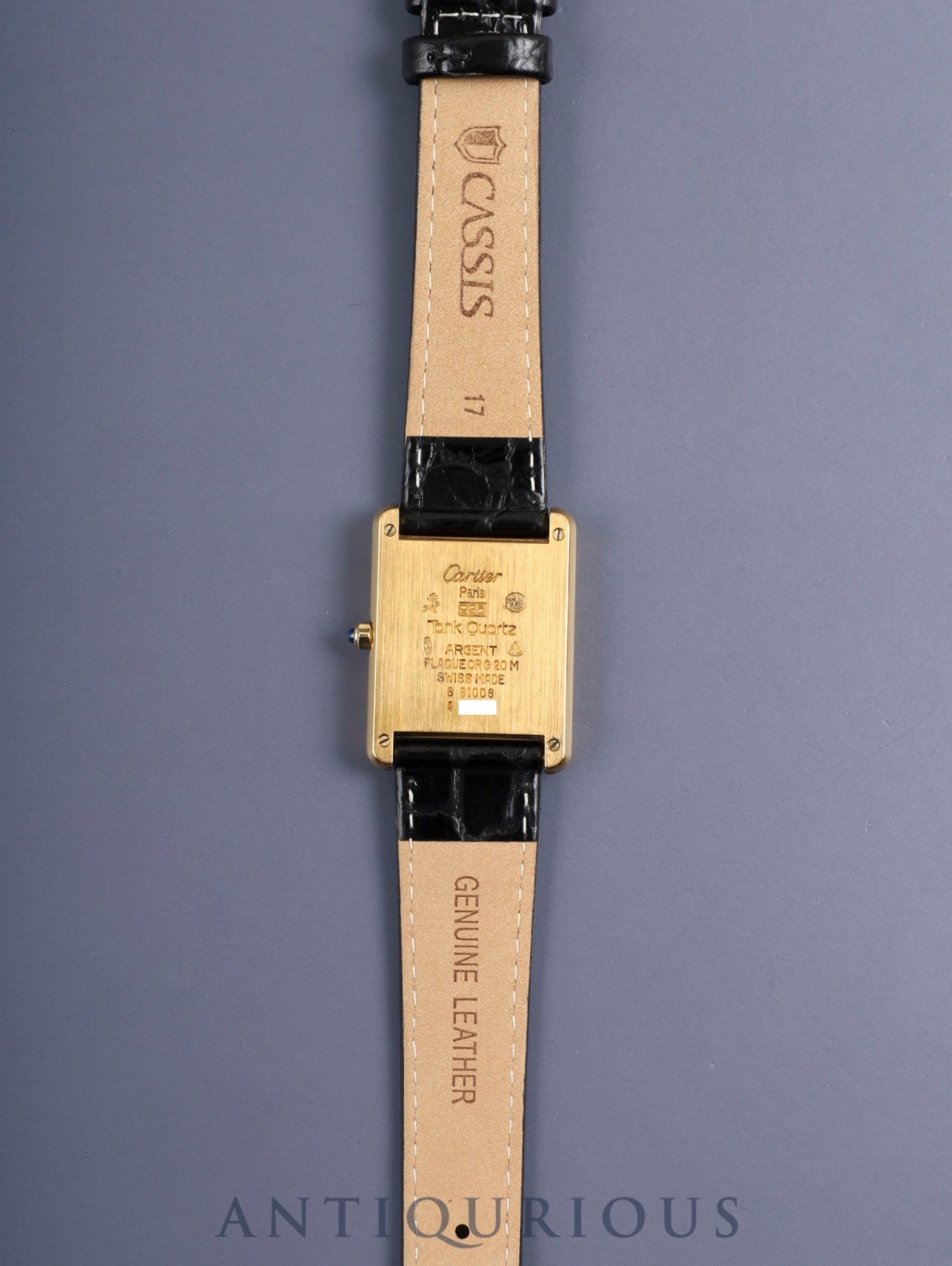 カルティエ マストタンク LM 6 81006 クォーツ Cal.81 SV925 革 純正ピンバックル（GP） シャンパン飛びローマン文字盤（SWISS表記）オーバーホール済み