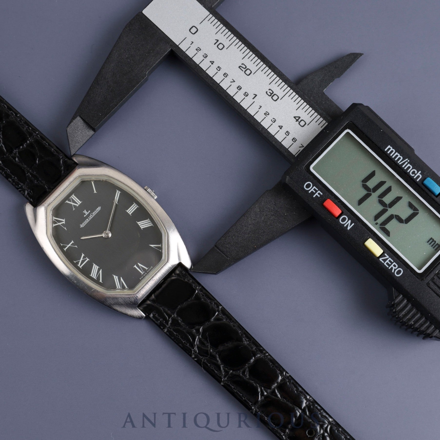 Jaeger-LeCoultre Vintage Tonneau 9114.42 Manual winding Cal.818/2 SS Leather Genuine buckle (SS) Black dial Overhauled