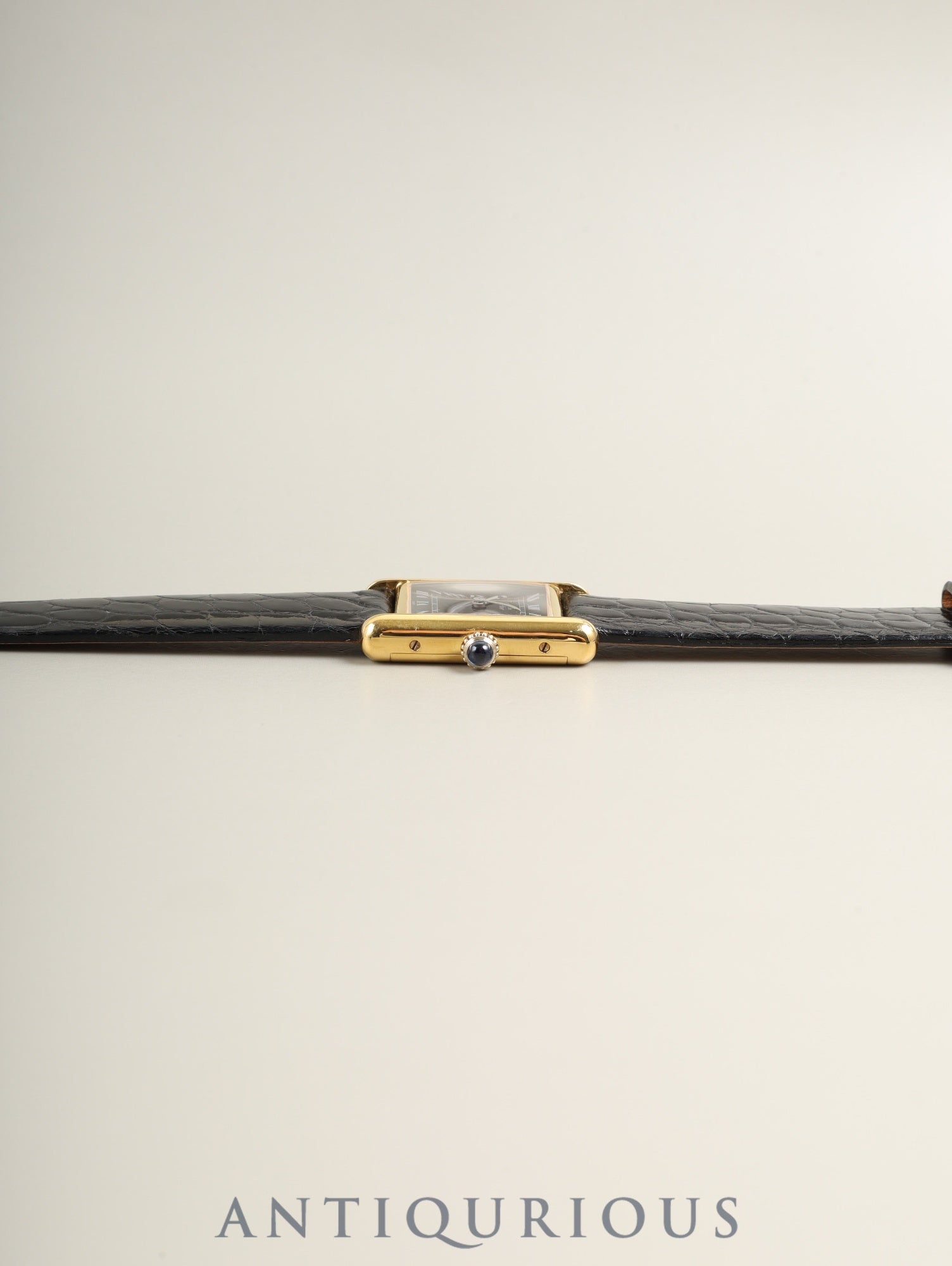 カルティエ マストタンク SM 3 手巻き Cal.78-1 SV925 革 純正ピンバックル（GP）ブラックローマン文字盤（SWISS表記）オーバーホール済み 新品仕上げ済み