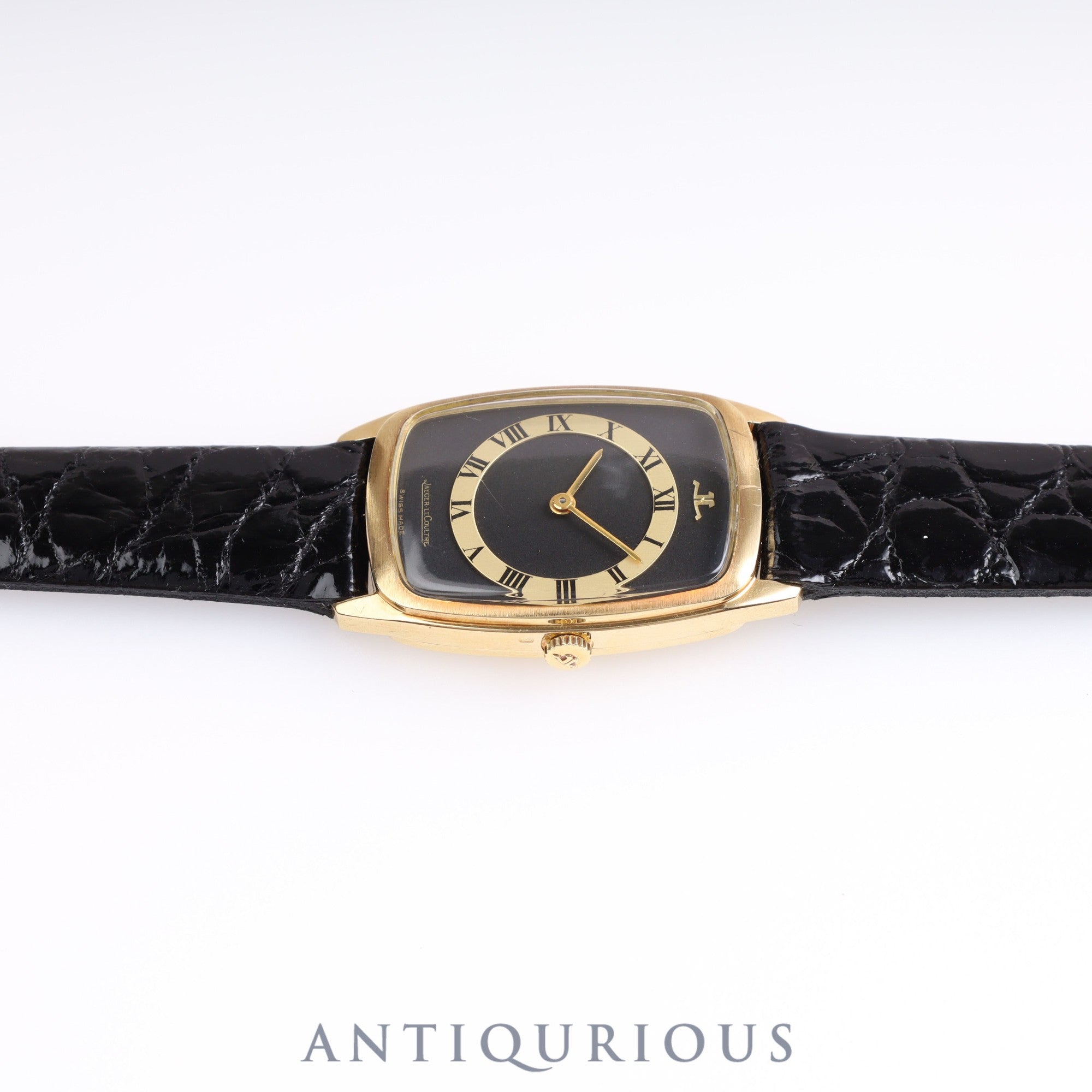 JAEGER・LECOULTRE RECTANGULAR Vogue 904321 Manual winding Cal.818/2 YG Leather Black Dial