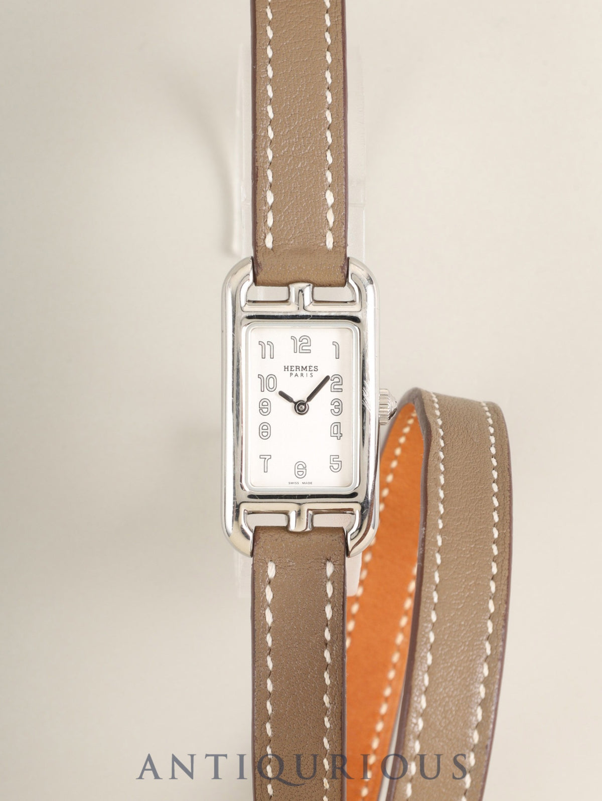 エルメス ナンタケット NA2.110 クォーツ Cal.280.002 SS 純正革ベルト 純正ピンバックル（SS）シルバーアラビア文字盤（SWISS MADE表記）オーバーホール済み