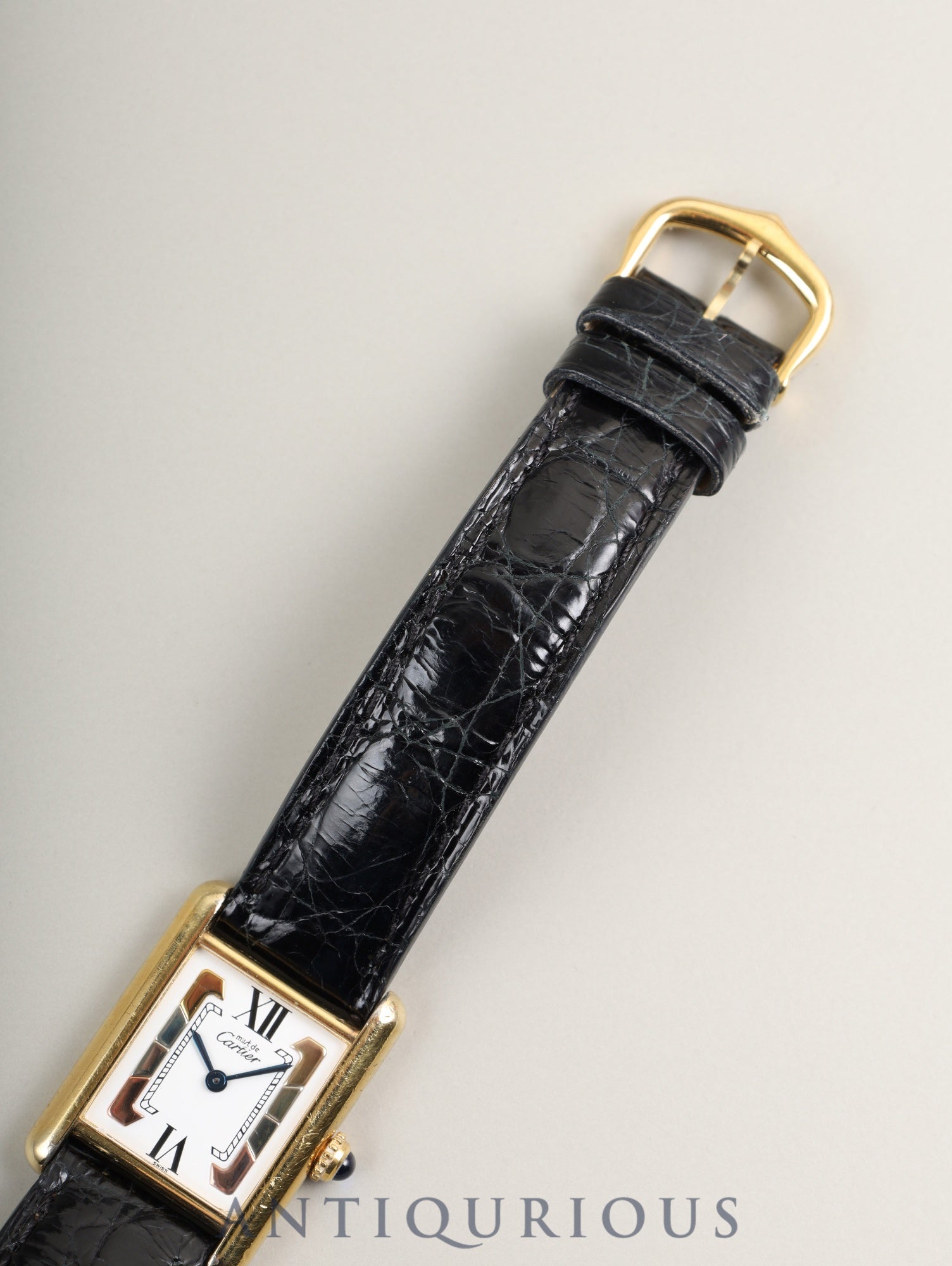 カルティエ マストタンク SM W1006354 / 5057001クォーツ Cal.057  SV925 純正革ベルト 純正尾錠（GP）サイドトリニティ文字盤（SWISS表記） オーバーホール済み